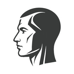 Abstract Human Head Silhouette with Gradient Overlay Illustration