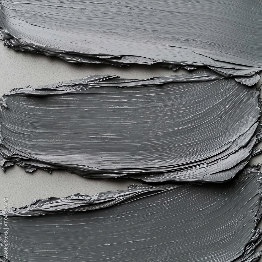 Poster a textured close-up of gray paint strokes creating a smooth, artistic layer on a surface, showcasing