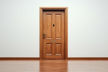 Fototapeta premium Classic Wooden Door with Intricate Carved Patterns
