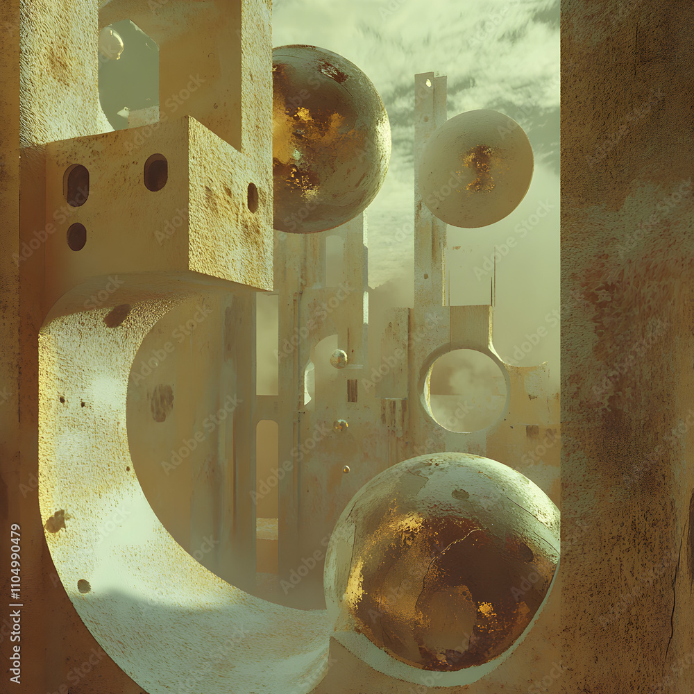 Poster exploring experimental perspectives in aofthanit set abstract environment digital art surrealism con