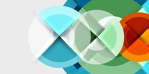 Obraz premium Circle and semi circle geometric background. Vector Illustration For Wallpaper, Banner, Background, Card, Book Illustration, landing page