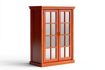 Obraz premium Elegant Wooden Wardrobe with Mirrored Doors