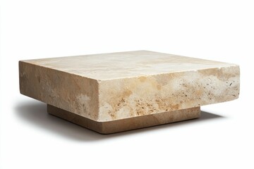 Beige stone block, square top, small base.