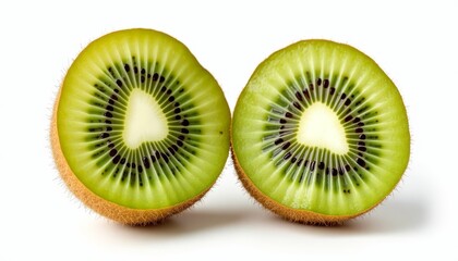 Fototapeta premium Sliced kiwi fruit on white background