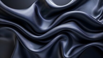 Obraz premium Abstract dark fabric waves, elegant flowing silk texture.