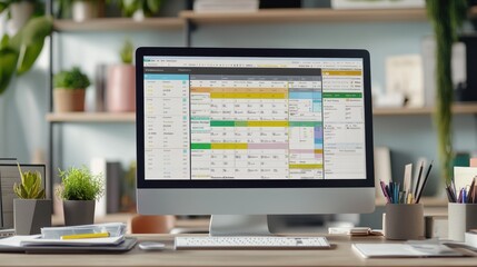 Computer Screen Displaying Project Management Software