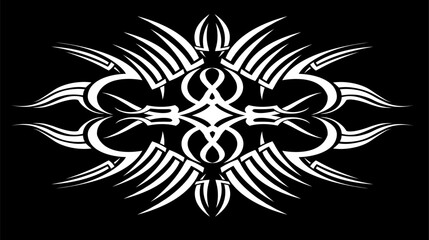 Fototapeta premium Tribal tattoo on black background.Vector illustration