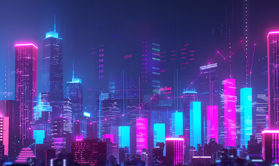 Obraz premium city at night