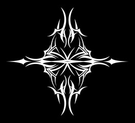 Tribal tattoo on black background.Vector illustration