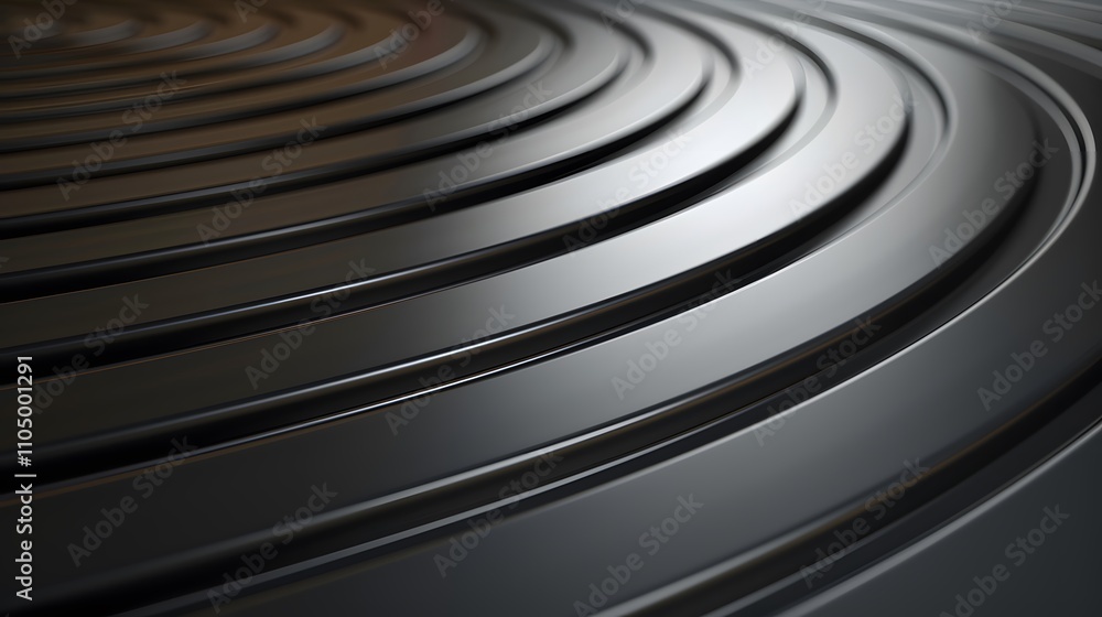 Poster abstract dark metallic swirling concentric circles pattern background texture.
