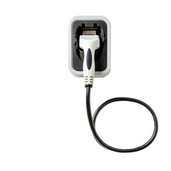 Electric Vehicle Charging Station: Power Cable and Wall Charger