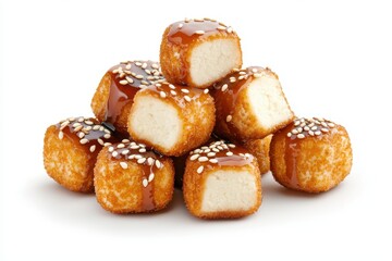 Crispy Fried Chicken Bites with Sesame Topping