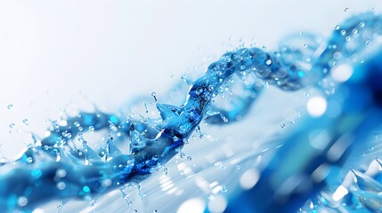Abstract flowing blue water splashes in a spiral shape.