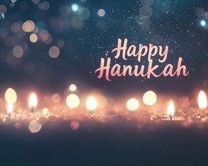 Festive Holiday Text Effect with Glowing Candlelight for Hanukkah, Christmas, and New Year Celebrations