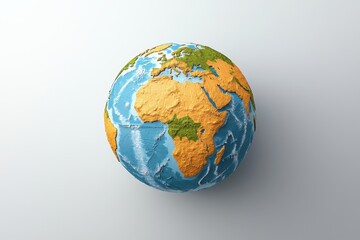 Fototapeta premium Flat Map Projection of Earth in Colorful Design