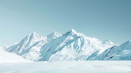 Obraz premium A snow-covered mountain range in a winter landscape.