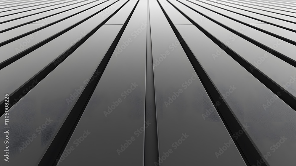 Poster abstract grayscale image of parallel lines converging at the horizon, creating a sense of depth and 