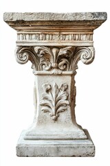 Obraz premium Ornate stone pedestal, classical design, weathered.
