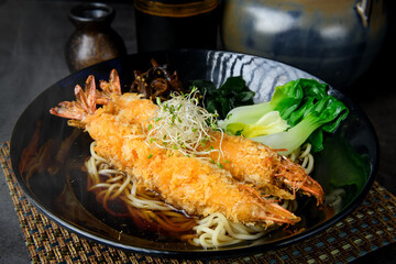 Ebi ramen or deep fried shrimps with noodle