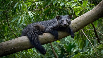 Fototapeta premium Chill in the Trees: Disturbing Relaxing in the Canopy