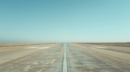 Fototapeta premium A runway at an airport extending to the horizon.