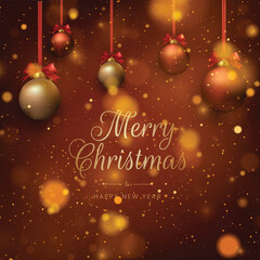 Elegant Merry Christmas and New Year Background. Vector