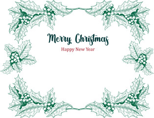 New Years frame for the text holly. Vector illustration