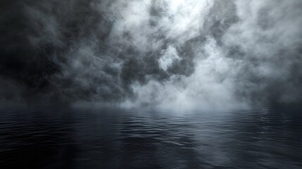 Dark Clouds Over Still Water A Moody Atmospheric Scene