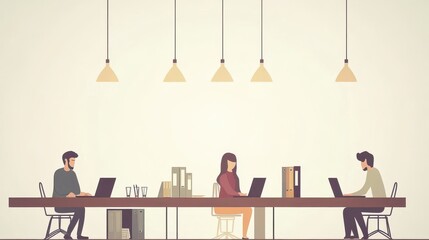 Fototapeta premium Team Collaboration in a Stylish Workspace