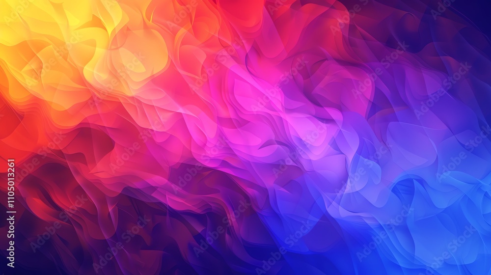 Poster an abstract colorful background with flowing, wavy textures.