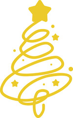 Gold Christmas Tree Line