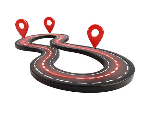 a road with red pointers on it