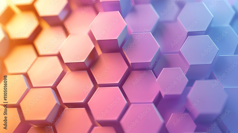 Poster abstract geometric background made of colorful hexagonal shapes.