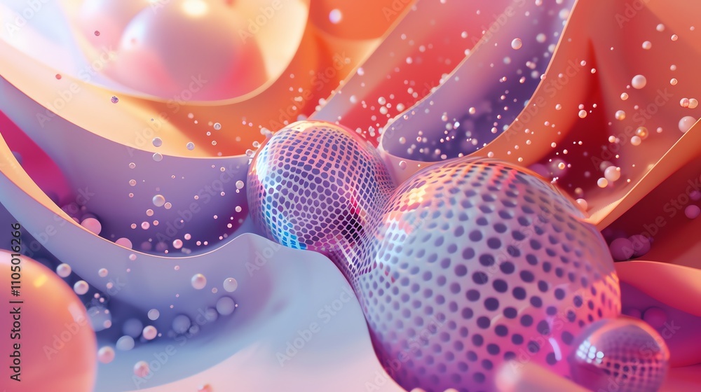 Poster abstract colorful background with flowing, wavy textures.