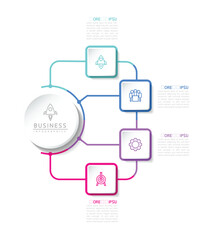 Vector infographic business presentation template connected with 4 options