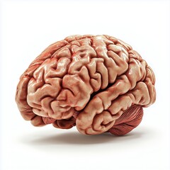 Naklejka premium Plastic brain internal organ model on white background