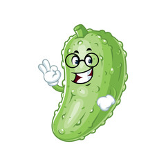 Happy Pickle Cartoon Character.