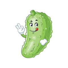 Happy Pickle Cartoon Mascot Character.