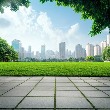 Green Space Initiative implementation, midday, panoramic view