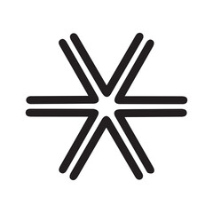 Fototapeta premium Black and White Snowflake Illustration: A simple yet intricate depiction of the geometric symmetry found in snowflakes, ideal for winter-themed designs or creative projects focused on nature’s beauty