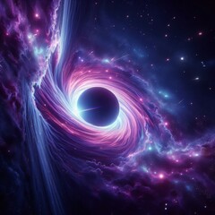 Obraz premium black hole breaking through black wall