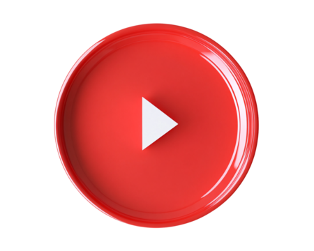 a red plate with a white play button