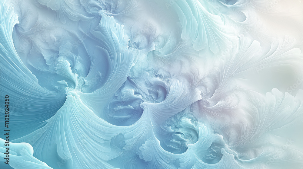 Poster elegant abstract blue waves and swirls creating a soft, flowing pattern