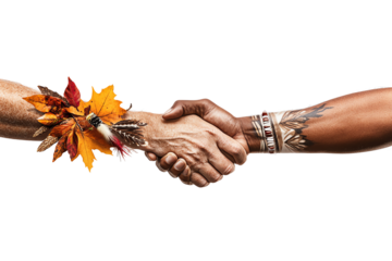 Diverse hands shaking, symbolizing unity and cooperation, white isolate background.