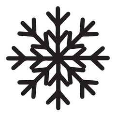 Black and White Snowflake Illustration: A simple yet intricate depiction of the geometric symmetry found in snowflakes, ideal for winter-themed designs or creative projects focused on nature’s beauty