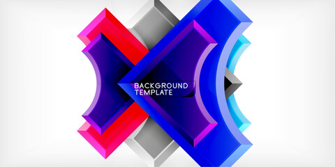 Arrow with round elements. Color geometric shapes background. Vector Illustration For Wallpaper, Banner, Background, Card, Book Illustration, landing page