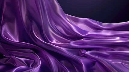Obraz premium Purple satin cloth flowing in vacant studio. Beauty, fashion, and cosmetic exhibit. Premium brand display template.