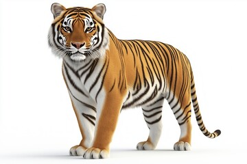 Beautiful tiger - isolated on white background