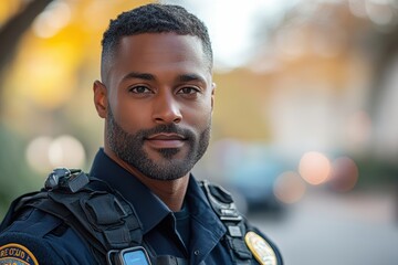 School resource officer on campus, promoting safety and awareness, isolated with professional clarity.