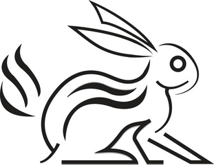 rabbit logo design vector style